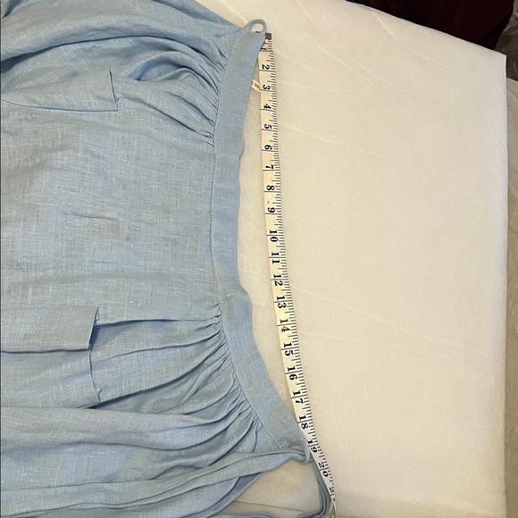 Little Women Atelier Meg Pinafore Linen Apron Sky Blue Cottagecore Prairie Small - Picture 7 of 8